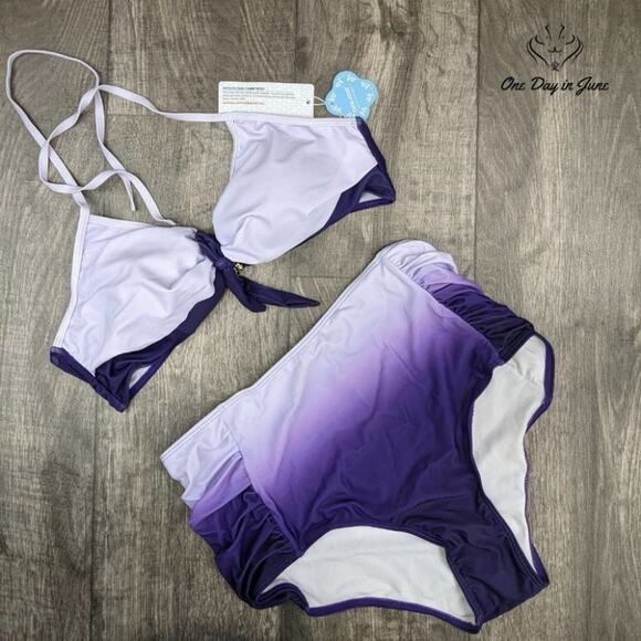 Dohaooe Sexy Halter High Waist Bikini Swimsuit Size XL - Picture 3 of 4